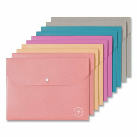 U BRANDS U ECO Document Holder, 0.59 in. Expansion, 1 Section, Snap Button Closure, Letter, Assorted Color, 10PK 6601U01-12